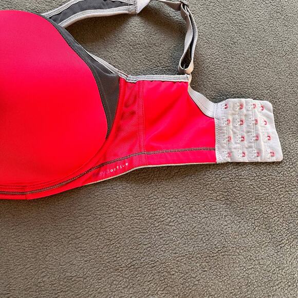 Freya Sonic Active Bra 32J Pink Gray Sports Bra Underwire Support Hot Crimson - Picture 4 of 6